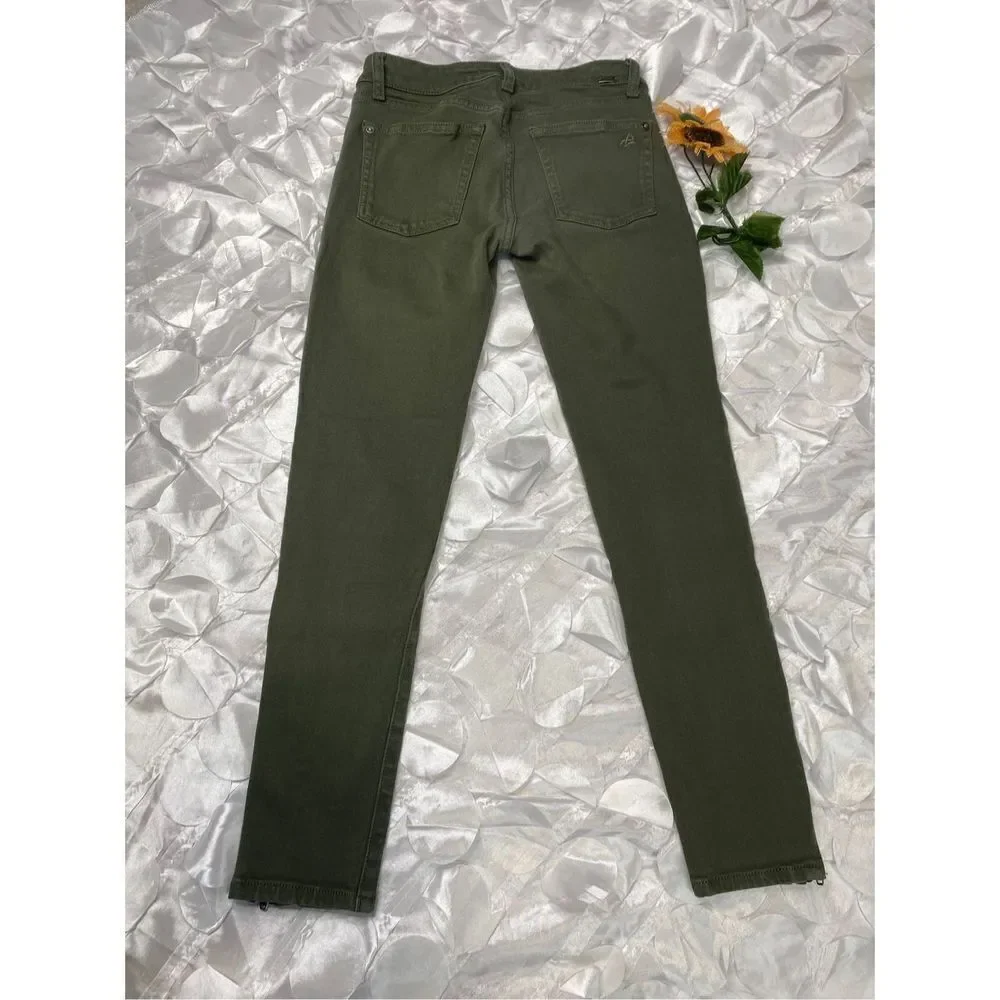 DL1961 Florence Intasculpt Skinny Zip Ankle Mid-Rise‎ Jeans Green 24